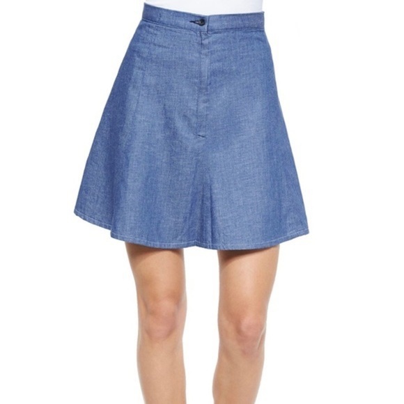 Rag & Bone/Jean Suki Rinse Blue Denim A-line Reversible Mini Skirt EUC Size 26 - Picture 4 of 12